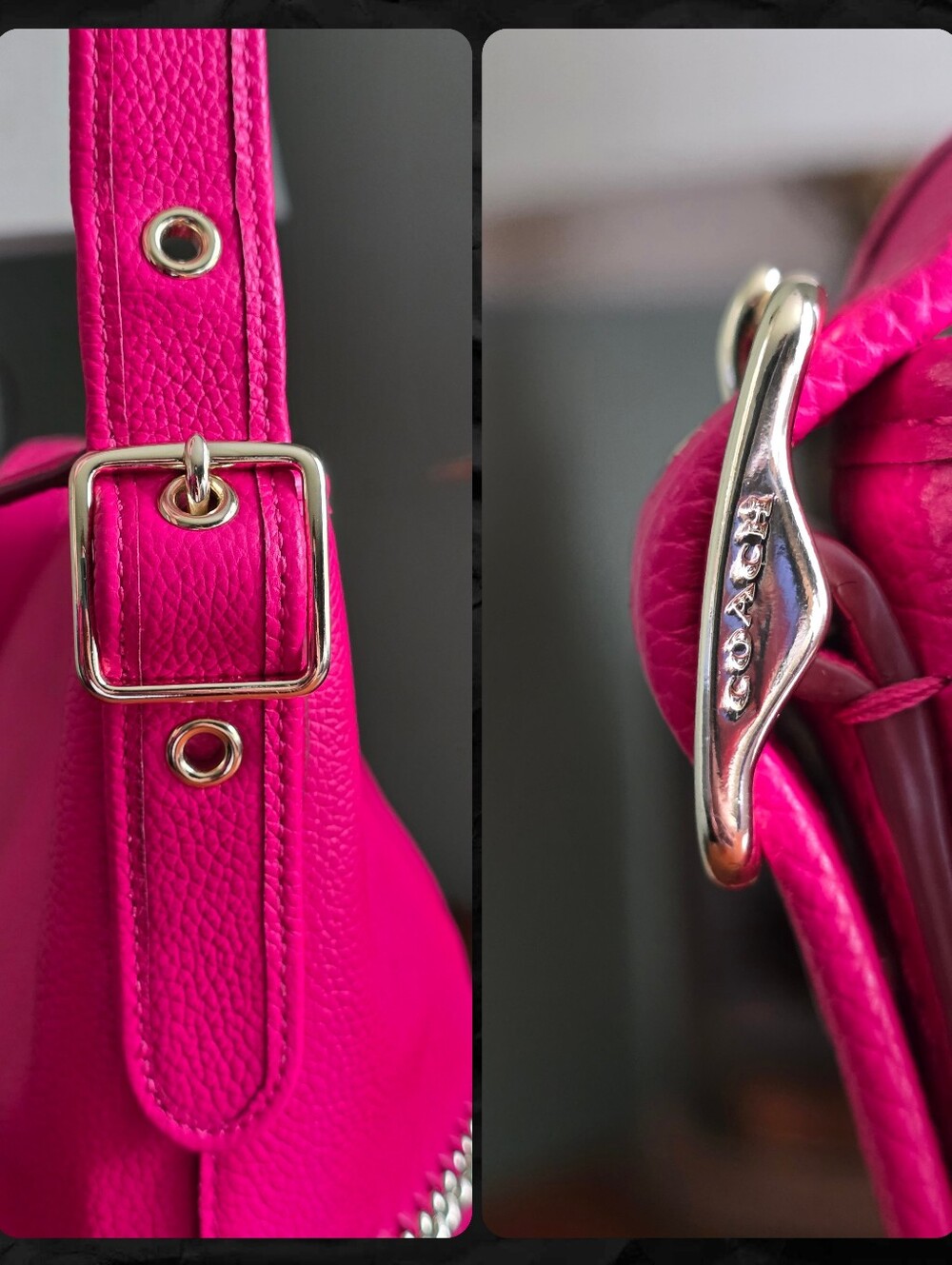 Coach 35373 Whiplash Mini Duffle Pink Ruby Leather Bucket Bag - Picture 9 of 16